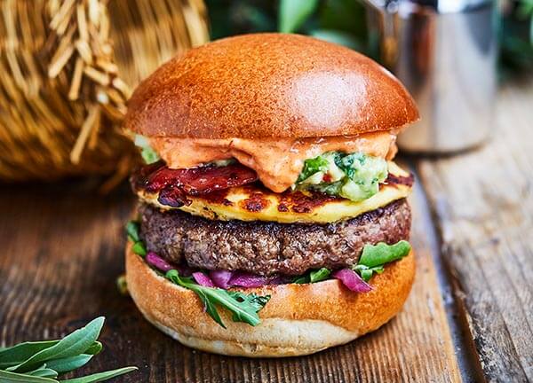  Beef Halloumi Burger with Bacon Avocado from Honest 