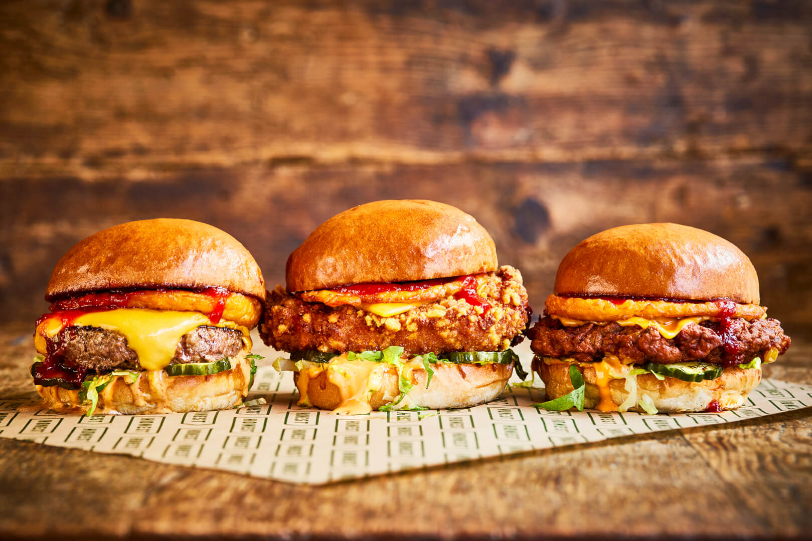 Halloumi burgers lined up