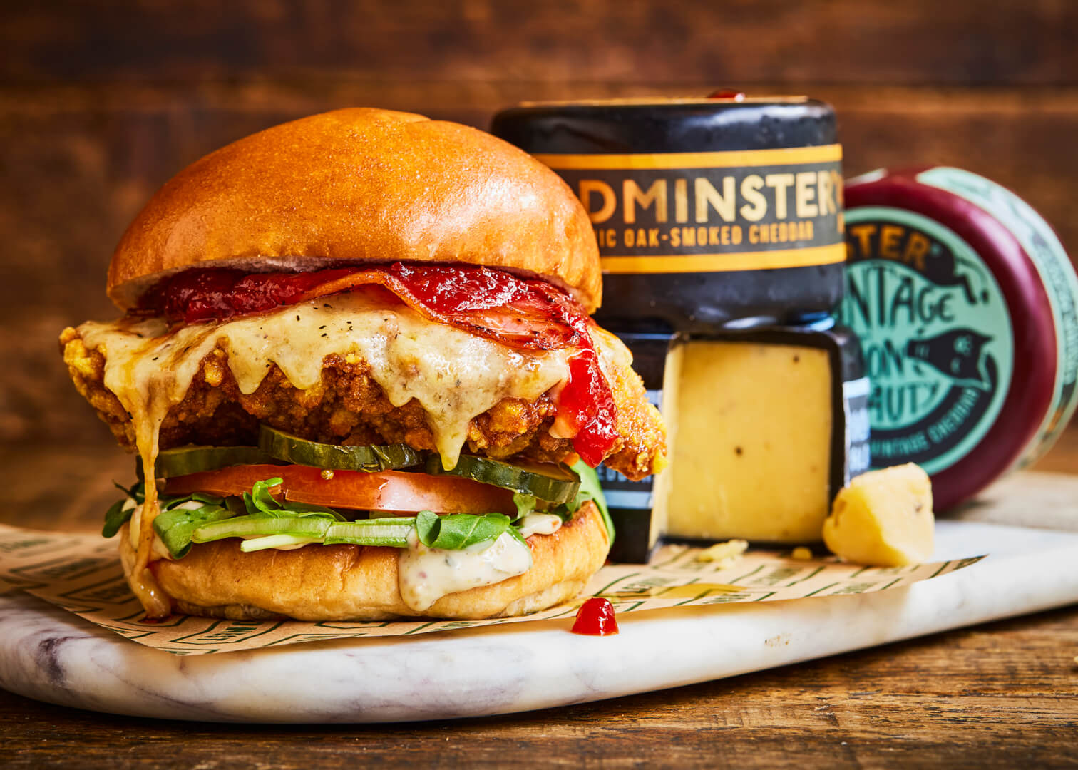 Ultimate cheddar burger chicken