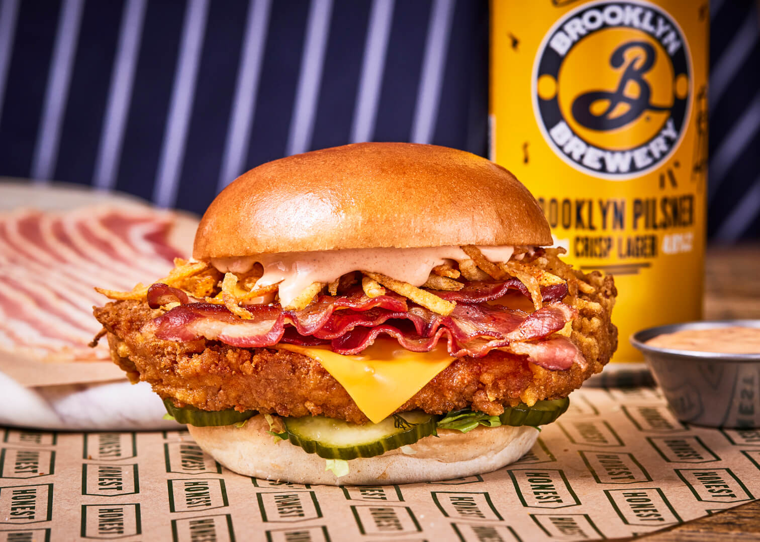 Honest Fried Chicken Ultimate bacon burger